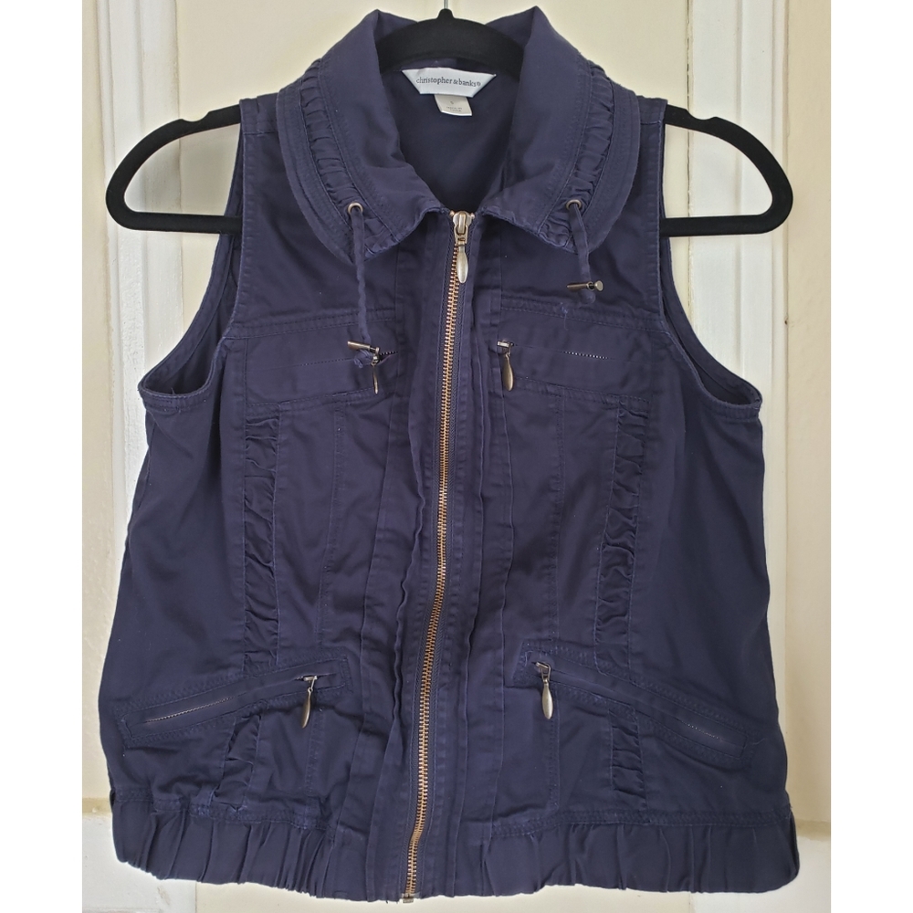 Christopher & Banks Navy Blue Vest